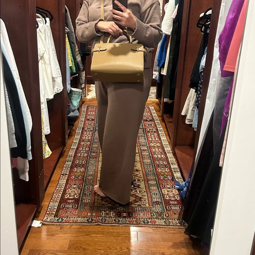 Le Tanneur Tan Grained Leather Handbag Medium
